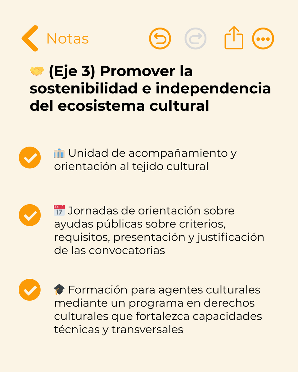 ddccgob's tweet photo. 🟣 Promover la sostenibilidad e independencia del ecosistema cultural

Los #derechos culturales incluyen también los derechos de quienes trabajan en la #cultura, por eso este eje del Plan pone el foco en mejorar las condiciones laborales, económicas y de reconocimiento. https://t.co/5YPV2oIUDR
