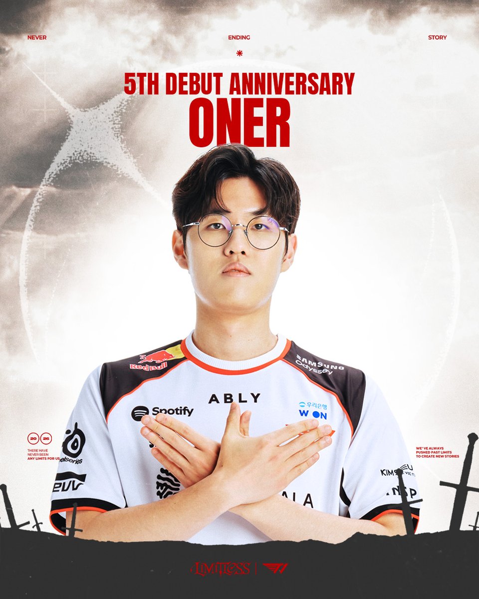 T1LoL's tweet image. '𝗢𝗻𝗲𝗿' 𝟱𝘁𝗵 𝗗𝗲𝗯𝘂𝘁 𝗔𝗻𝗻𝗶𝘃𝗲𝗿𝘀𝗮𝗿𝘆 𝗹 𝟮𝟬𝟮𝟭.𝟬𝟮.𝟮𝟭~

T1 LoL 팀 ‘Oner’ 선수의 데뷔 5주년을 축하해 주세요!
Happy 5th Debut Anniversary to our JUG ‘Oner’!

#TogetherAs1