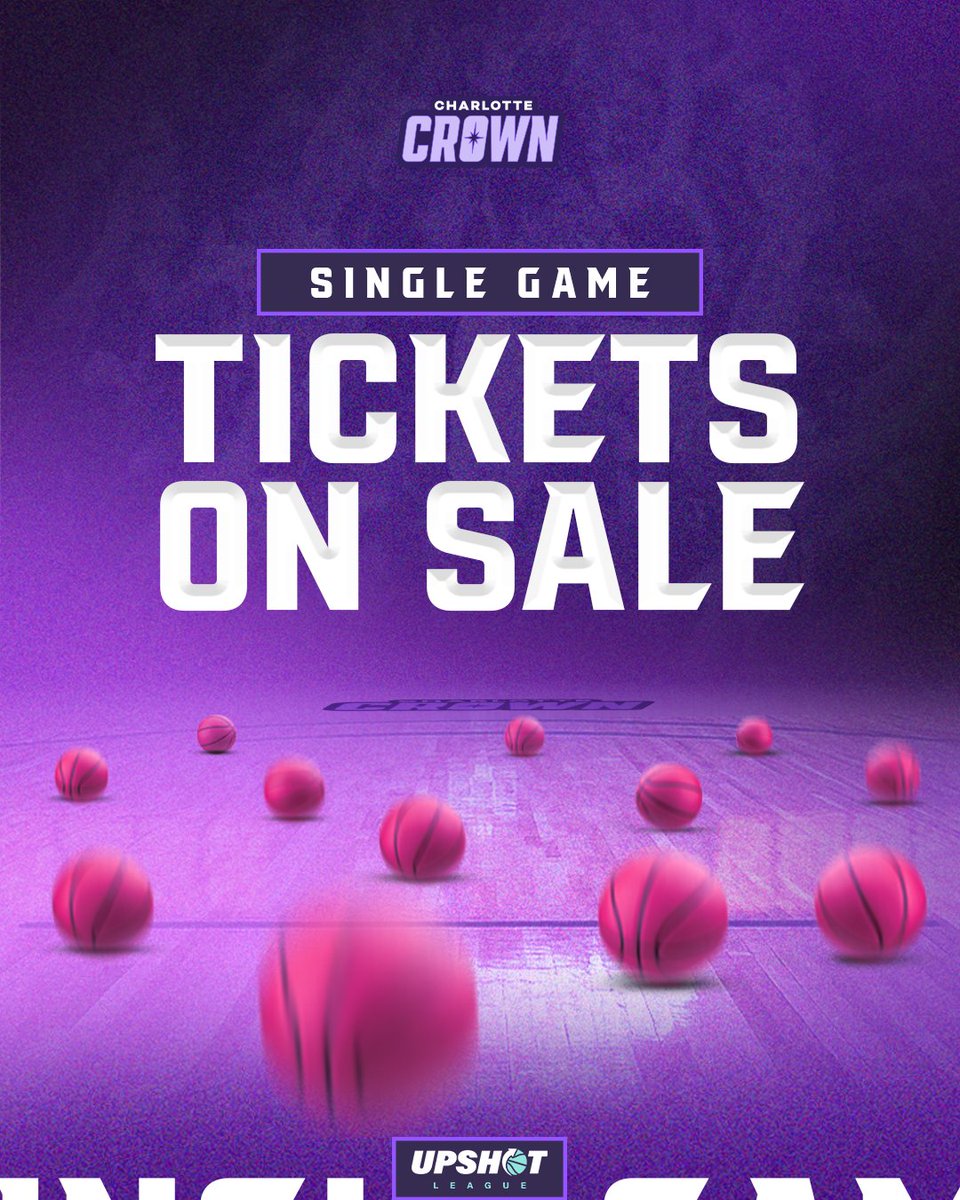 cltcrownupshot's tweet photo. Single game tickets are NOW AVAILABLE! 👑

Don't miss a second of the action!

Secure your tickets now: https://t.co/FlRHFighiG https://t.co/5ikKKS5zLw