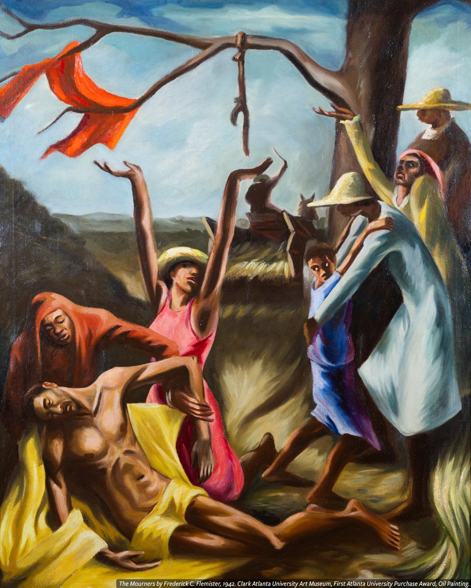 The Clark Atlanta University Museum (@cau1988) contains over 11,220 works, representing 900 artists, like Frederick Flemister. His oil painting, “The Mourners,” won the 1942 First Atlanta University Purchase Award for Oil Painting.