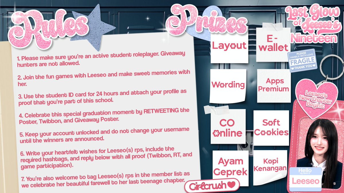 ⠀⠀
( 🎒 .. ) When backpacks are closed and goodbyes faded, Leeseo’s 𝗔𝗳𝘁𝗲𝗿 𝗦𝗰𝗵𝗼𝗼𝗹 𝗧𝗿𝗲𝗮𝘁 remains in the class waiting for someone to pick it up. Don’t rush home just yet, take a chance and let luck surprise you when you least expect it. ✶
⠀⠀