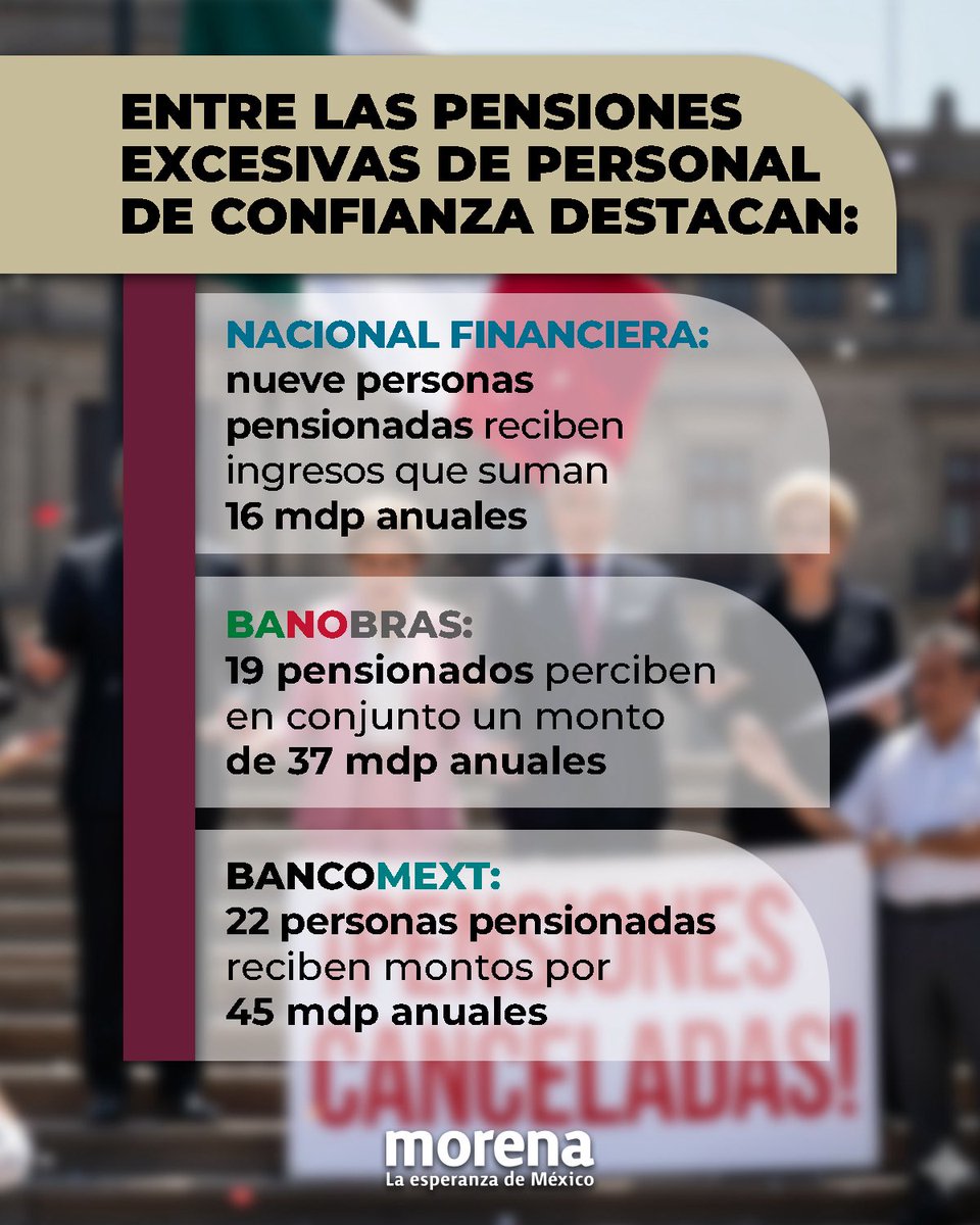 Se acabaron los privilegios para exfuncionarios de altos mandos: 

¡No más pensiones millonarias!