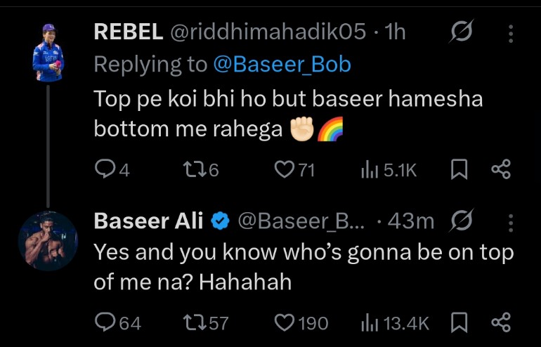 My fav tweet Today. 
#BaseerAli #FarrhanaBhatt #TanyaMittal