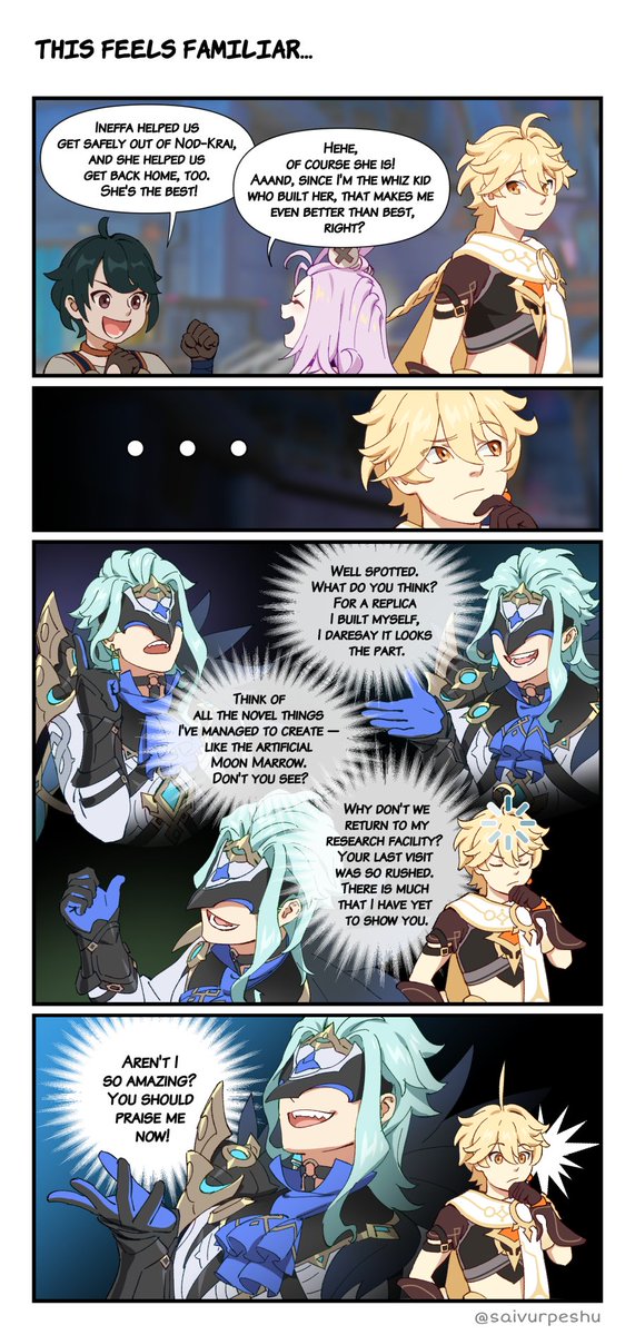 Seeing Aino fishing for compliments I had a thought...
#dottore