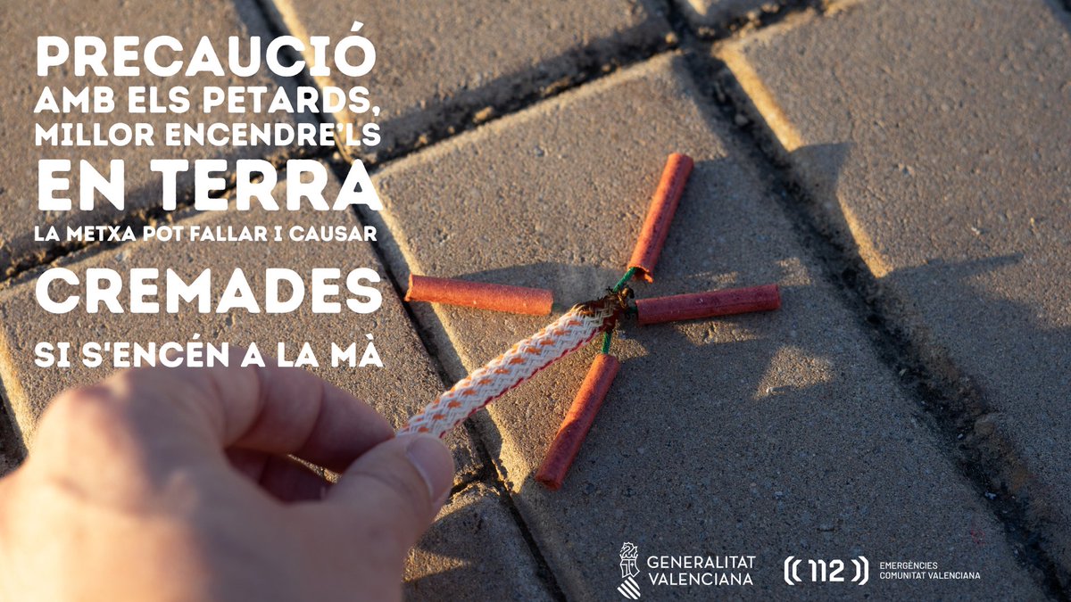 🔥La #Crida26 de les Falles 2026 serà este diumenge i abans també la #Macrodespertà26 i la #mascletà.

🧨Este cap de setmana els petards estaran ja als carrers de València🧨

⚠️Molta precaució amb estos artefactes pirotècnics i la seua correcta utilització.