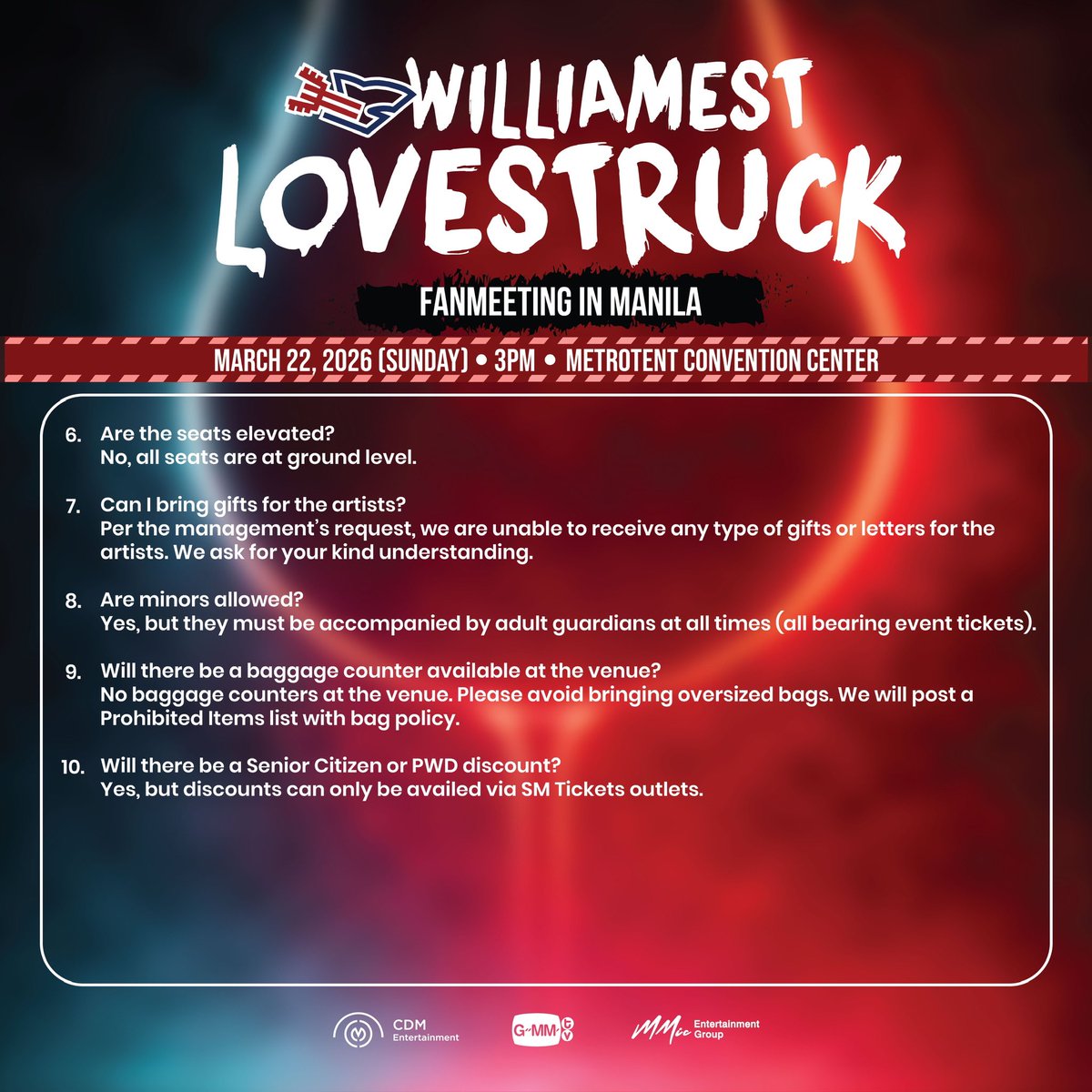 cdmentph's tweet photo. FAQ and Upgrade Purchase Guide are here!

Let's all prepare for the ticket selling this Sunday ❤️

Plus, check out these links for more info:
📍 https://t.co/bHcYO9jBWd
📍 https://t.co/gkmAPiHZTz

#WilliamEst #WilliamEstLovestruckInManila
#williamjkp #est_rvp #GMMTV

1/2 https://t.co/0EOp4StfJa