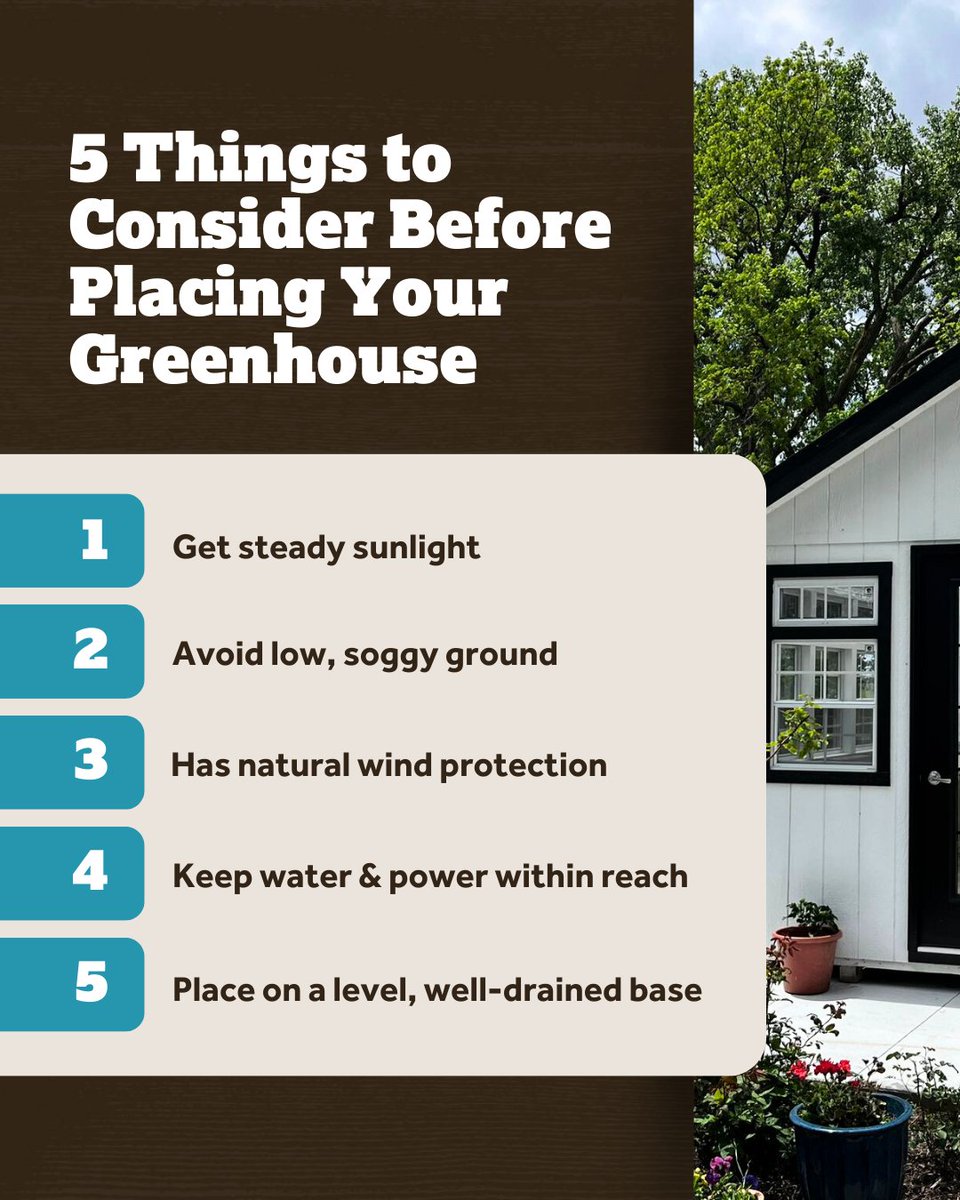 Your greenhouse works best when the spot you choose sets it up for success.

These tips for smart placement will help you create a greenhouse that performs better in every season. 👇 

na2.hubs.ly/H02KRcj0