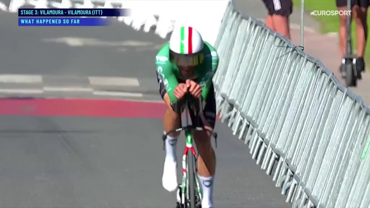 LeGruppetto's tweet image. Filippo Ganna (Ineos Grenadiers) a le meilleur temps provisoire à l'arrivée sur le chrono (19,5km) de la 3e étape du Tour d'Algarve. L'Italien devance Jakob Söderqvist (Lidl-Trek) de 7".

Paul Seixas partira à 17h03, 2' après Joao Almeida et 2' avant Juan Ayuso. #VoltaAoAlgarve