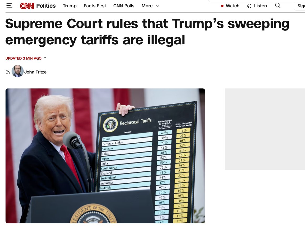 SebLebeau89's tweet photo. RT @AlexTaylorNews: Oh look ! Turns out Trump's tariffs were illegal ! https://t.co/ZEo4rmZiuX
