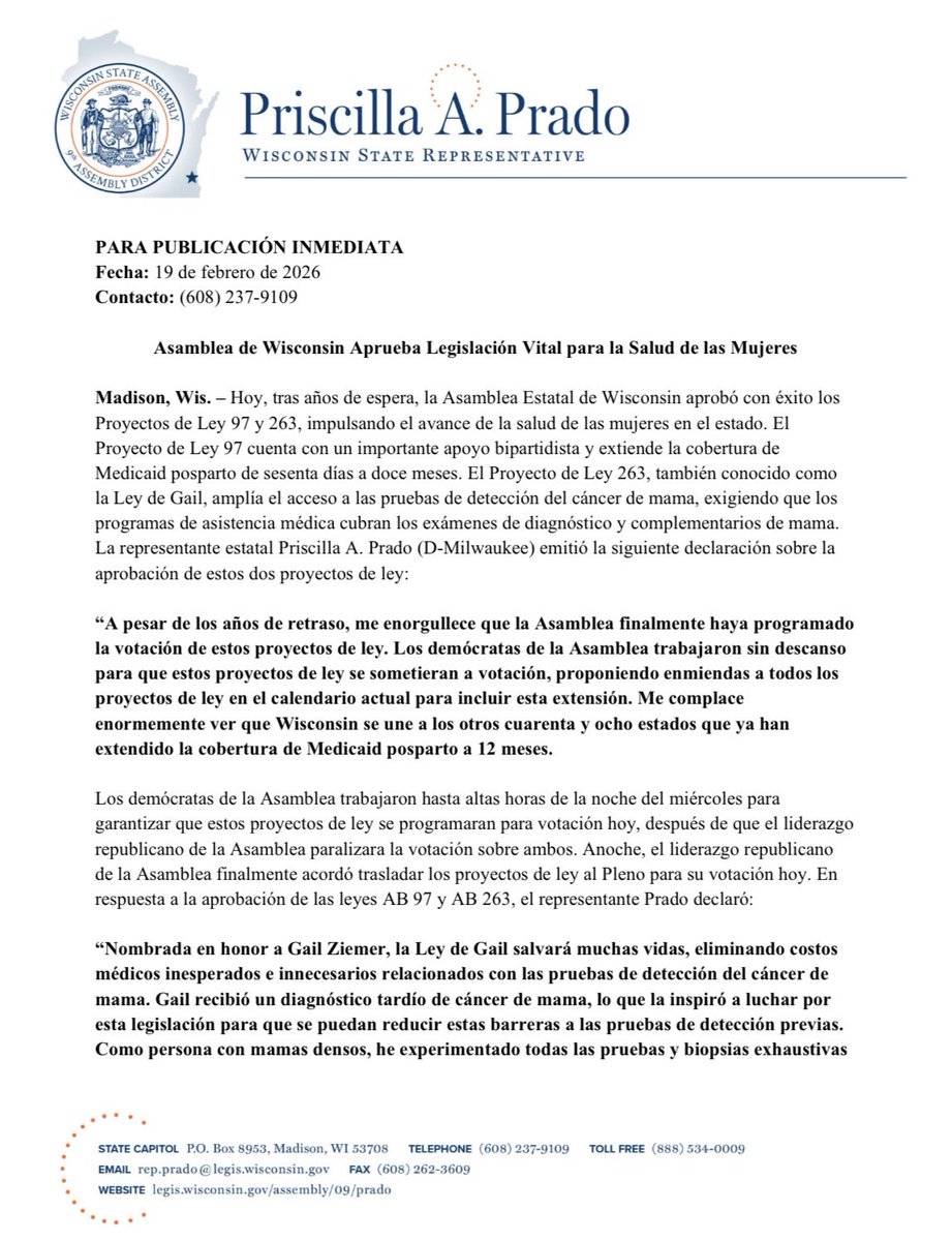 Representative Priscilla A. Prado tweet media