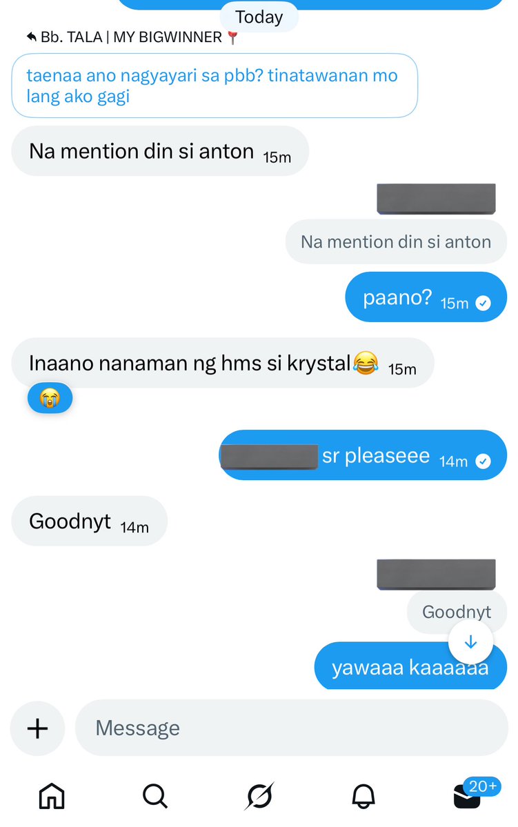 Hirap mawalan ng wifi. nagpapa update lang ako anong ganap sa PBB na gagu pa. Haypp talaga!

anyways, ang duga ni kuya ang iba ang haba ng exposure sa Sacrifice task tas ang iba naman pinagsama na sa isang  episode. (I have nothing against sa hms ha? si ayuk ang unfair)