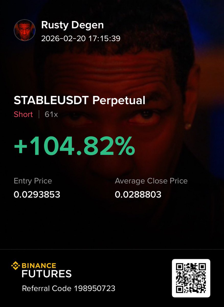 rustydegen's tweet image. Made a little something on binance futures 
Doing a 50$ giveaway to 2 people($25 each)
Follow + repost and drop usdt address