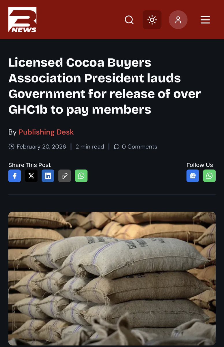 Over 1 billion Cedis has been paid by government to licensed buying companies   for onward distribution to cocoa farmers 

Yaanom have also released money 250 cedis each to fake farmers to get them on the streets to demonstrate for no reason . Beautiful politricks  

We move ……