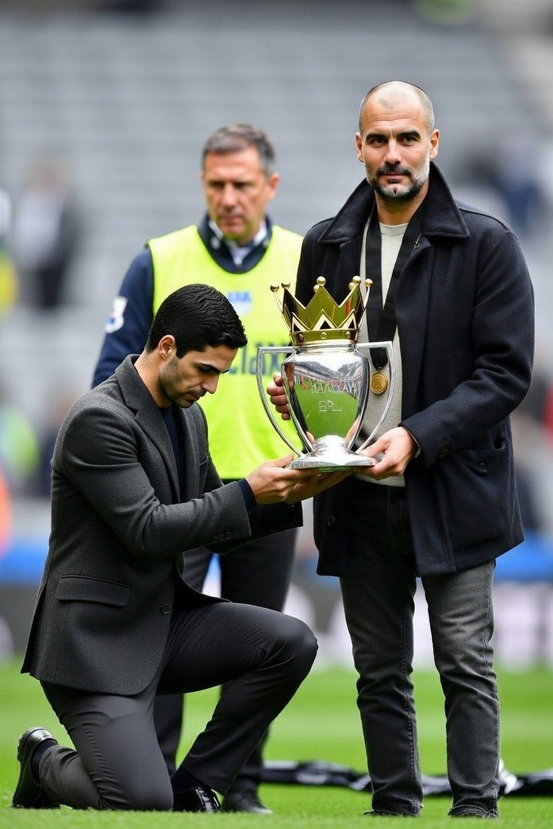 Arteta politely handed over EPL trophy to Pep Gardiola with a promise to do same for carling,  FA cup and Champions league