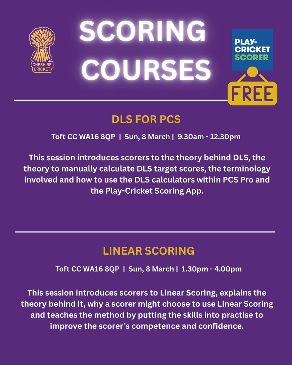 Cheshire Cricket Board tweet media