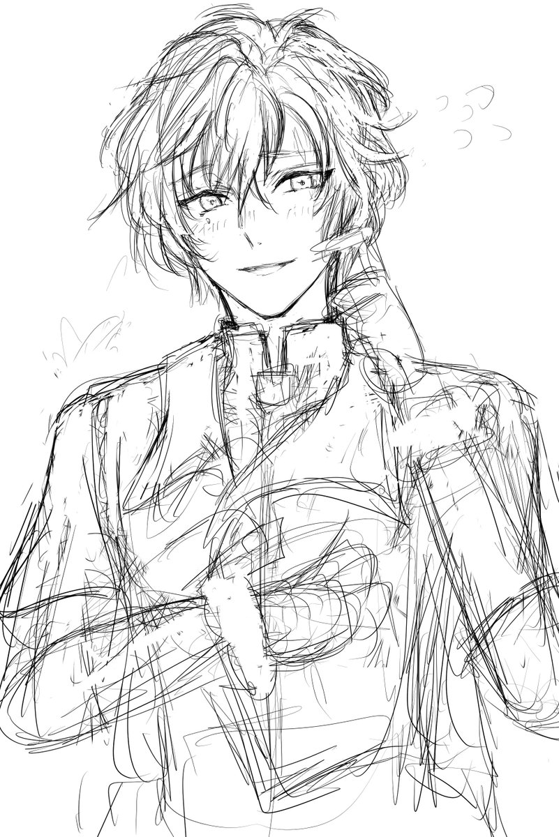 暗めな性格のキャラっておおよそ描きにくいのだけど、アレツ君がコミカルなのでそんなに描きにくくない気がするっす
もうちょい華奢なほうがいいだろうか🤔
身体苦手すぎて迷い線半端ないですね😂