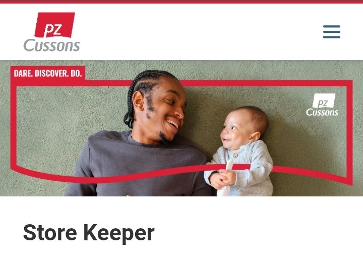 PZ Cussons is hiring 🔔 

Store Keeper 

📍Ikorodu, Lagos 

REQUIRED QUALIFICATIONS:
•OND/HND/BSc. Humanities, Social science, Marketing, Business Administration and other related courses.
•Minimum of 2 years related work experience

Apply 👇 
pzcussons.wd3.myworkdayjobs.com/en-US/CareersP…
