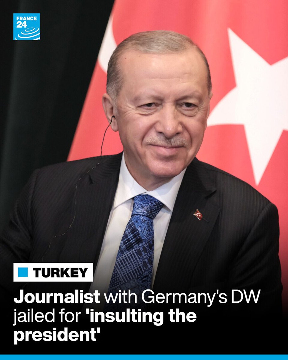 🇹🇷 Turkish journalist Alican Uludag with German public broadcaster #DW was jailed by an #Istanbul court Friday on charges of "insulting" President Recep Tayyip #Erdogan.

Read more ➡️ go.france24.com/QiW