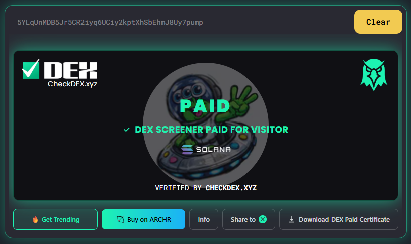 Visitor_sol's tweet image. Dex Screener Update is now Paid for $Visitor.