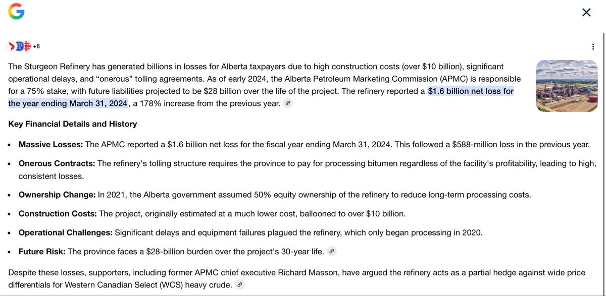 How did I miss the Sturgeon refinery debacle? 

UCP took over 50% equity of the project, and it’s expected to lose almost a billion dollars each year over the life of the project?

The UCP incompetence is staggering!