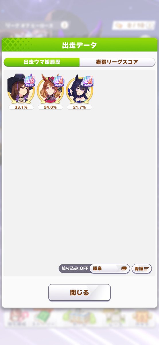 終戦 勝率はバランス良くて 悪くなかったのになぁ ＃ウマ娘