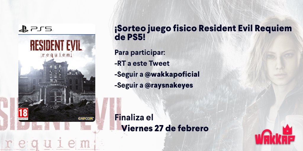 Raysnakeyes's tweet image. #SORTEO Consigue el videojuego fisico de RESIDENT EVIL REQUIEM gratis para PS5 💀

Para participar:

🔄 Haz Repost a este mensaje
▶️ Sigue las cuentas de @wakkapoficial y @Raysnakeyes
 
Ganador: 27 Febrero. Solo cuentas en España y no permitidas cuentas-sorteo.
