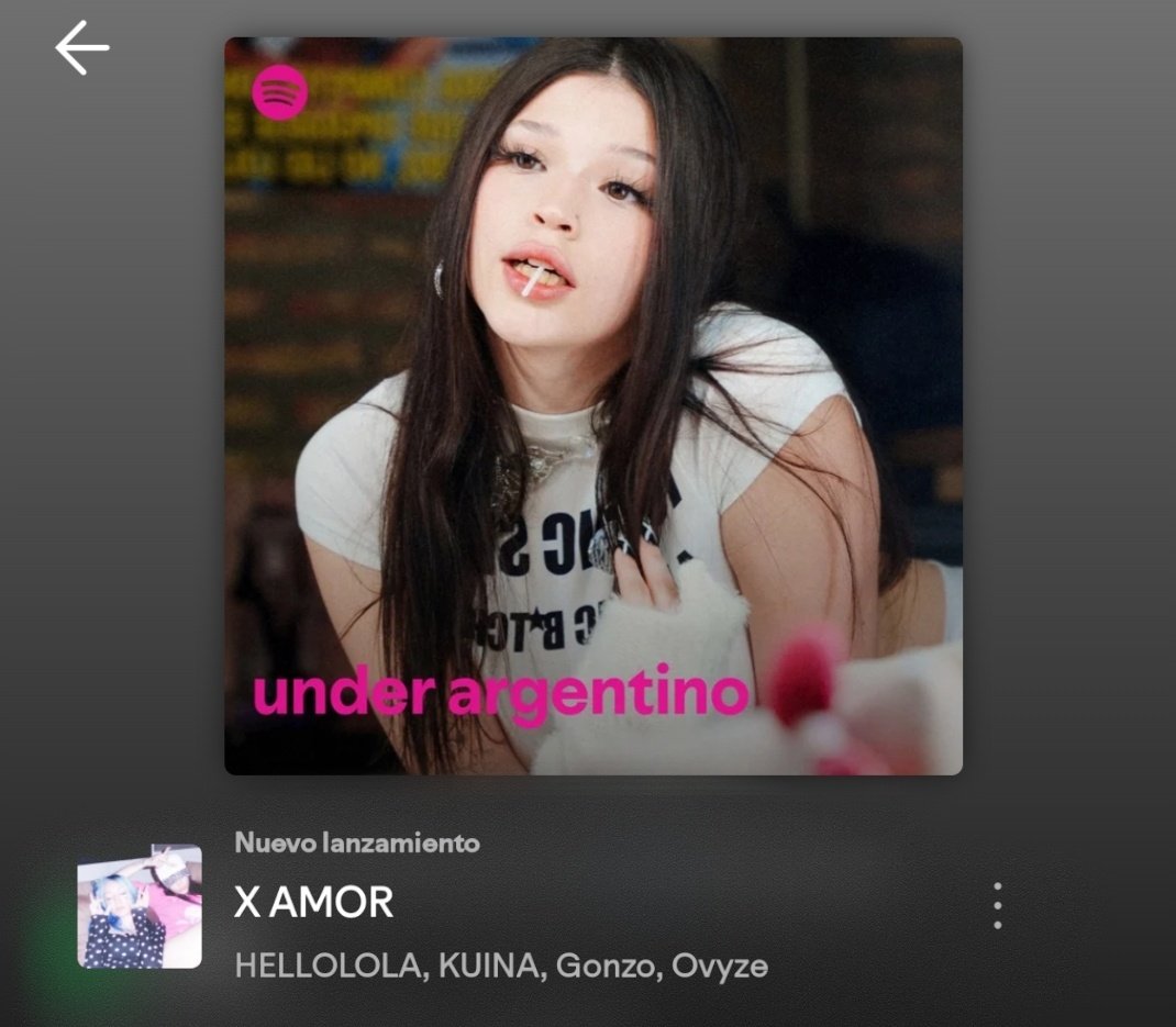 kittycharts_'s tweet photo. –HELLOLOLA portada de “Under Argentino” en Spotify con “X AMOR”. https://t.co/SD3rGJXpM3