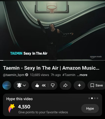 📢Hype #TAEMIN's video on YouTube if available in your country.
🙌You can hype the video 3 times a week.
🏅You can earn a Hype Star Badge for a channel for being one of the viewers that hyped the most in a given month.
#태민 #テミン #泰民
youtu.be/2h0GaZRLMK0?si…