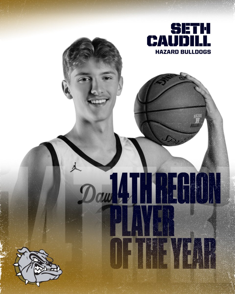 HazardAthletics's tweet photo. CONGRATULATIONS HAZARD BULLDOG SETH CAUDILL, 2026 14TH REGION PLAYER OF THE YEAR!!!! https://t.co/PBSxWMNRyy