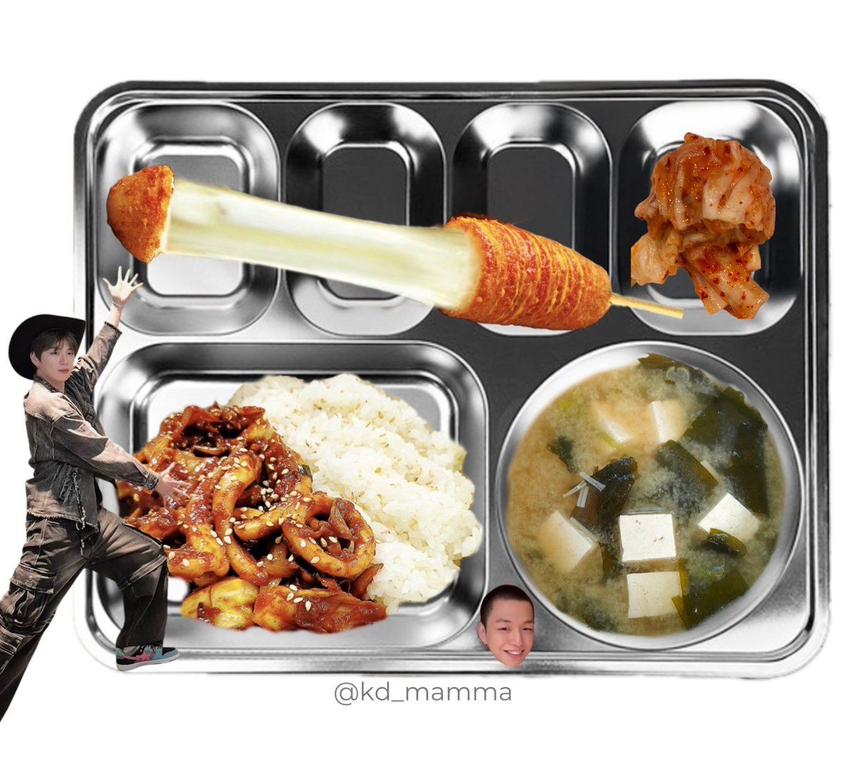 〔 2026년 2월 21일 석식 〕
오징어덮밥
미소장국
모짜렐라핫도그
배추김치
   ᑎ__ᑎ      ᐱ__ᐱ     ᕱ__ᕱ
   (˶.•o•˶)    ( .•ω• )    ( .•⤚• )
ଘ(ა       )    (ა     ૮)｡   ( 🦑٩)੭