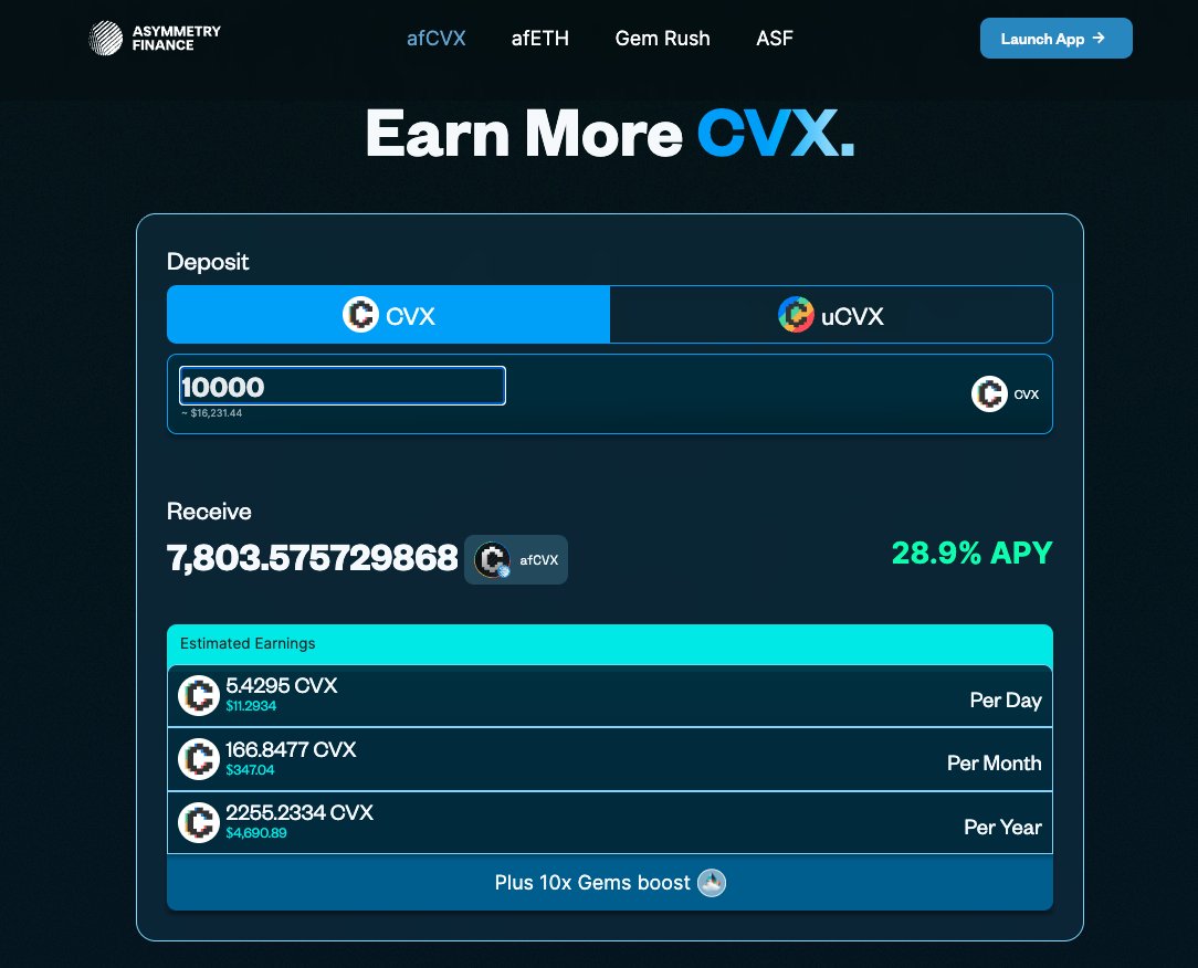 asymmetryfin's tweet photo. Earn $4,690+ a year on a 10,000 $CVX stack

Auto-compounding.
Hands-free.
No fuss.

Made easy with afCVX https://t.co/ak5dRSKw5s