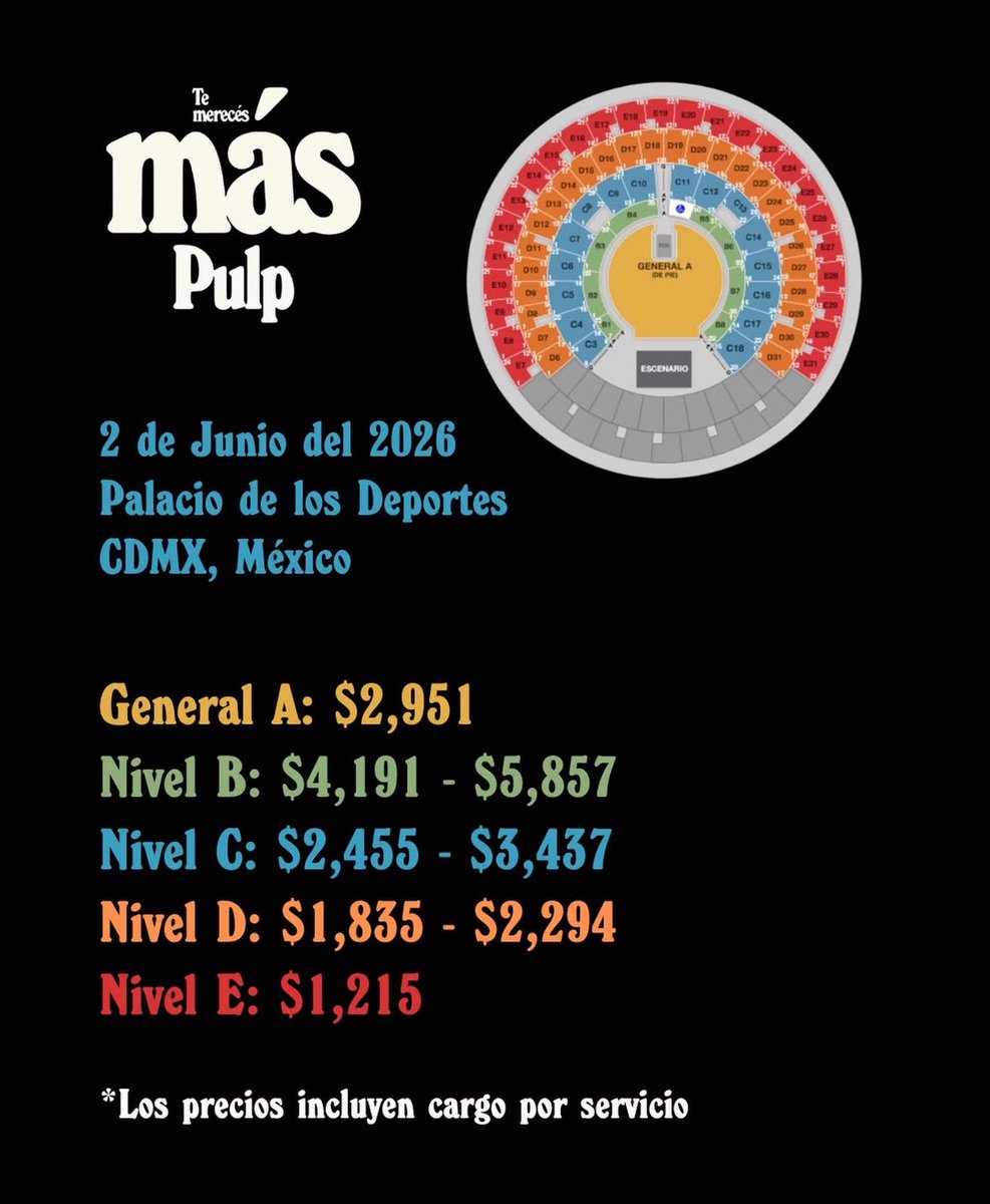 Hoy es la venta general.
Mucha suerte y les dejamos los precios de los boletos.