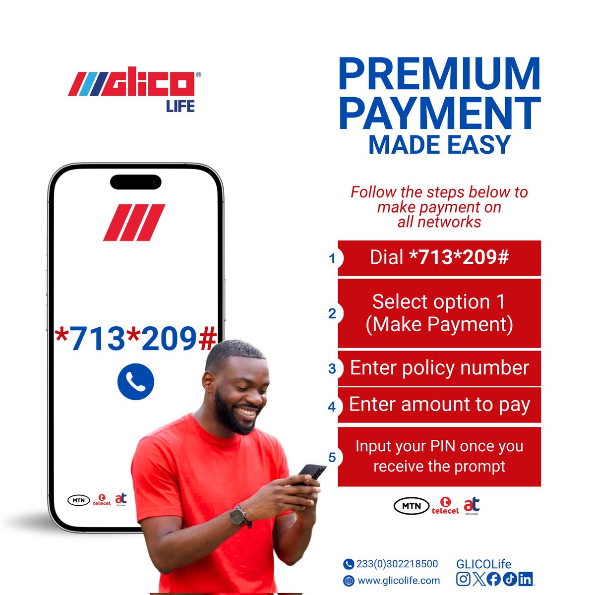 Are you on any of these GLICO Life plans?

✔End of Service Benefit 
✔ Ideal Funeral Plan 
✔ Enhance GLICO Education Endowment Plan 
✔ Life Comprehensive Plan 
✔ Hospital Cash Income

You can now pay your premium instantly by simply dialling:

*713*209#

#GLICOLife
#Premium