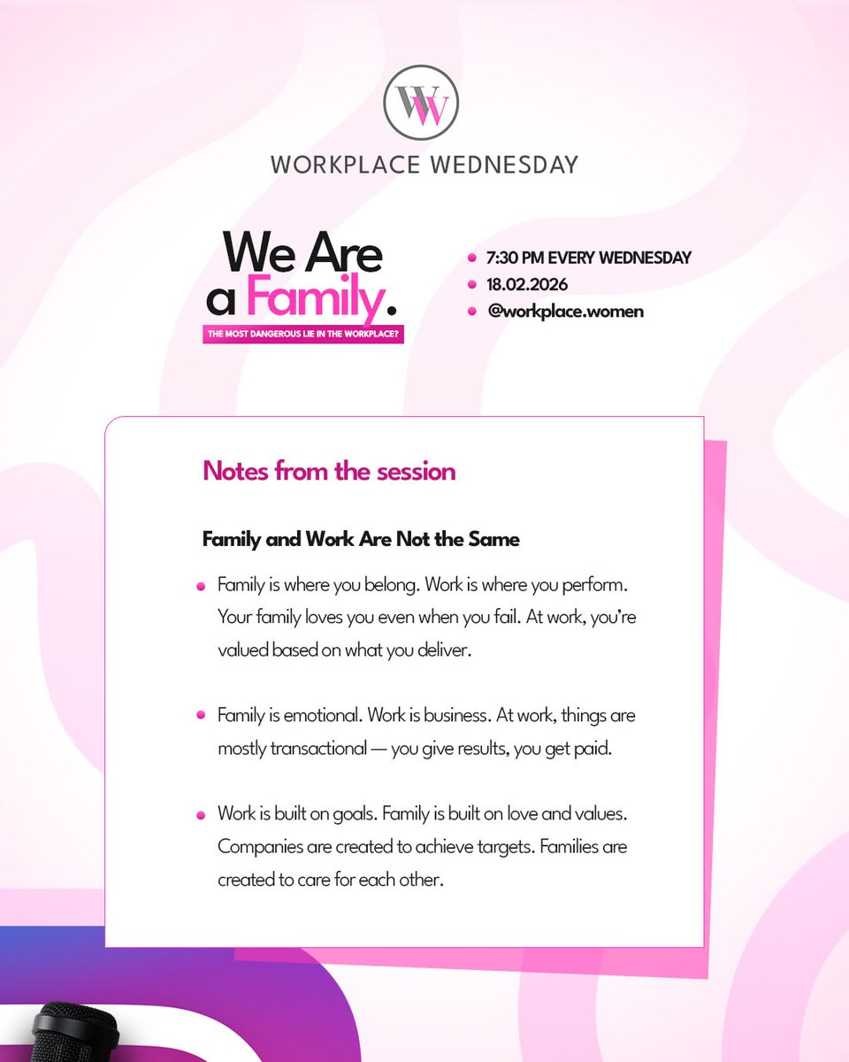 The first Workplace Wednesday IG Live of the year was powerful 💬

Here are a few key nuggets from the session.
Which one stood out to you the most? Let us know in the comments.

And don’t miss the next Workplace Wednesday; theme to be revealed soon.
.
.
.
#WorkplaceWednesday