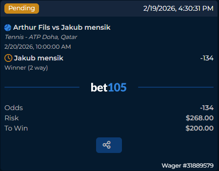 SmoothManSports's tweet photo. 🇧🇷 #ATPRioDeJaneiro 🍌 x🇶🇦 #ATPDoha 🍉 x 🇺🇸 #ATPDelray 🍓 | Friday Card 🎾
Grab your plums, 9Us in the Blender:
🍉 2U 🇷🇸 Jakub Mensik (-134/1.75)
🍓 2U 🇺🇸 Learner Tien ML (-162/1.62)
🍓 2U 🇳🇴 Casper Ruud ML (+100/2.00)
🍓 1U 🇭🇰 Coleman Wong ML (+130/2.30)
🍌 1U 🇦🇷 Thiago Agustin Tirante ML (+147/2.47)
🍌 1U 🇨🇿 Vit Kopriva ML (-129/1.78)
The @SharpCircleBet Super Team is coming for ALL the goop.
Best of luck, Super Team.
Trust the system; cash the slips.
🍐🍊🍌🍉🍇🍈🍑🍍🥥🥭🍒🍓🍋🍏🍎🥑🥝🫐
#GamblingX #GamblingTwitter #tennis #tennispicks #bet105partner #atp #wta #atpchallenger #ATPRioDeJaneiro #ATPRio #RioOpen #ATPDelray #DBOpen #ATPDoha #QatarOpen