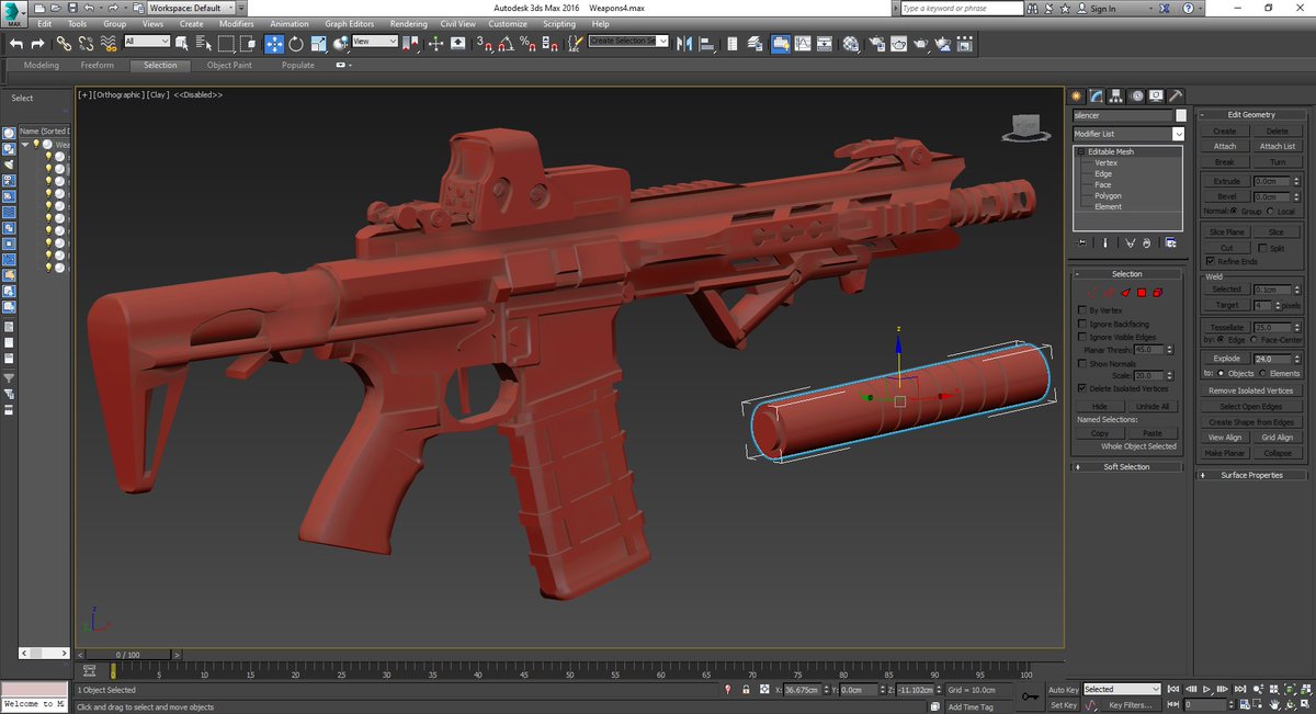 QuadInteractive's tweet photo. Setting Hierarchy, upgrading one of the weapons to this one. This is more modern and has more details. 
#gamedev #indiegame #VR #VRGame https://t.co/fS4kHDLH2k