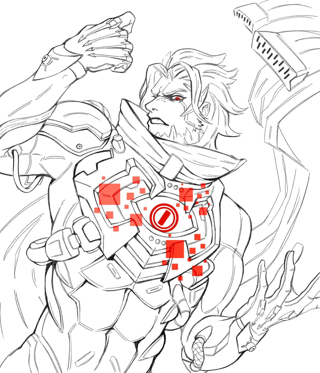 I think I like the lineart version too so I'll post it separately
#OverwatchFanart #Emre