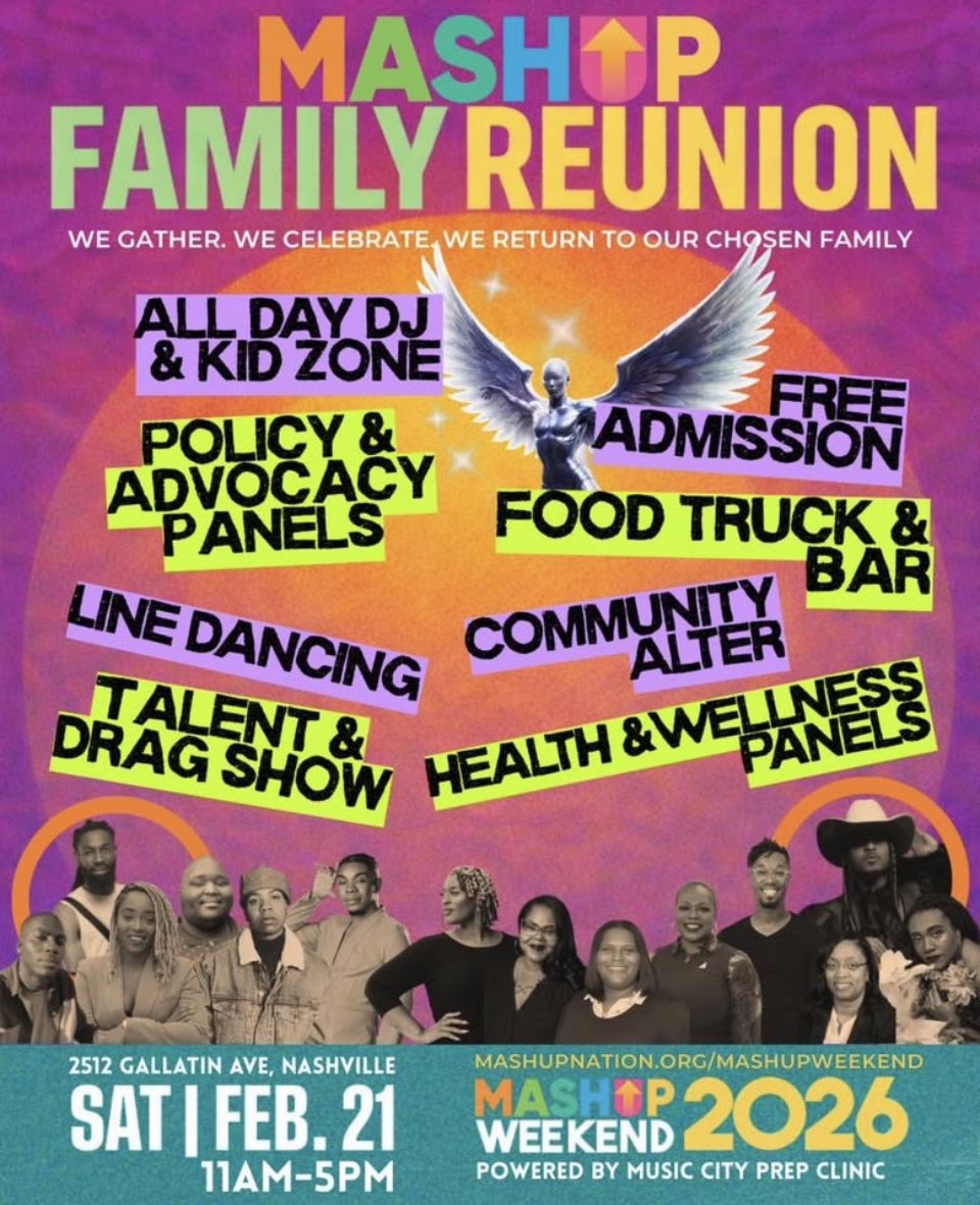 Join us on Sat, 2/21 during the MashUp Family Reunion for wellness, resources, and Black queer joy. Come dance, and surrounded by people who get it. There will be community resources, a kids zone, and space to breathe — This is the day party for the village about culture &amp; care!