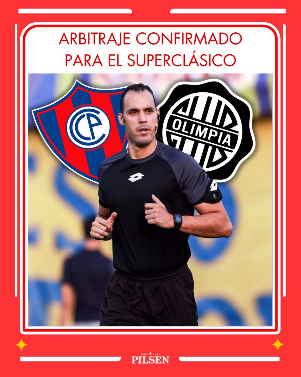 𝗘𝗟 𝗘𝗟𝗘𝗚𝗜𝗗𝗢 𝗣𝗔𝗥𝗔 𝗘𝗟 𝗦𝗨𝗣𝗘𝗥𝗖𝗟𝗔́𝗦𝗜𝗖𝗢

𝗗𝗮𝘃𝗶𝗱 𝗢𝗷𝗲𝗱𝗮 será el árbitro principal del superclásico entre 𝗖𝗲𝗿𝗿𝗼 𝗣𝗼𝗿𝘁𝗲ñ𝗼 y 𝗢𝗹𝗶𝗺𝗽𝗶𝗮.

En el VAR estará 𝗖𝗮𝗿𝗹𝗼𝘀 𝗣𝗮𝘂𝗹 𝗕𝗲𝗻í𝘁𝗲𝘇.