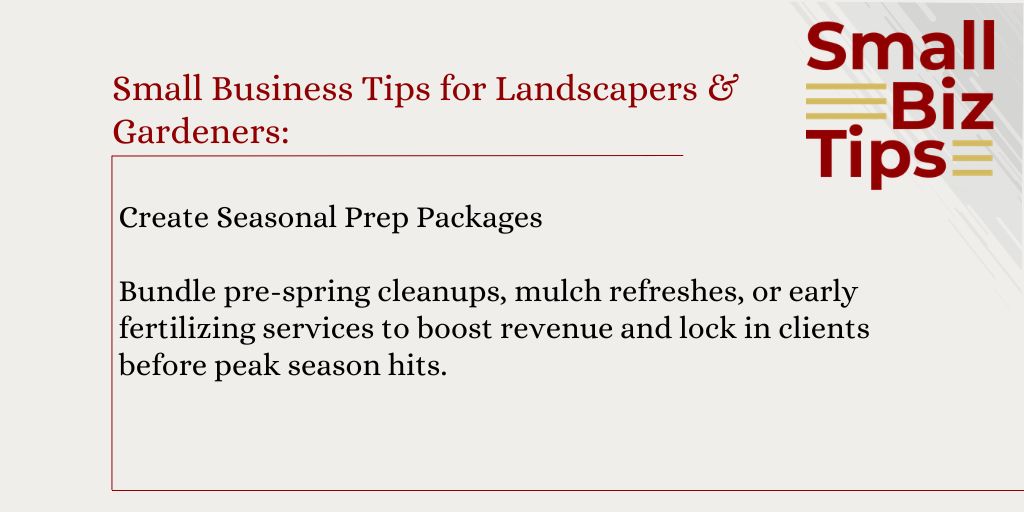 spectrumcpa's tweet photo. Seasonal bundles keep your schedule full, and clients coming back year after year. #SmallBusinessTips #LandscapingBusiness https://t.co/JM2NYYcvvX