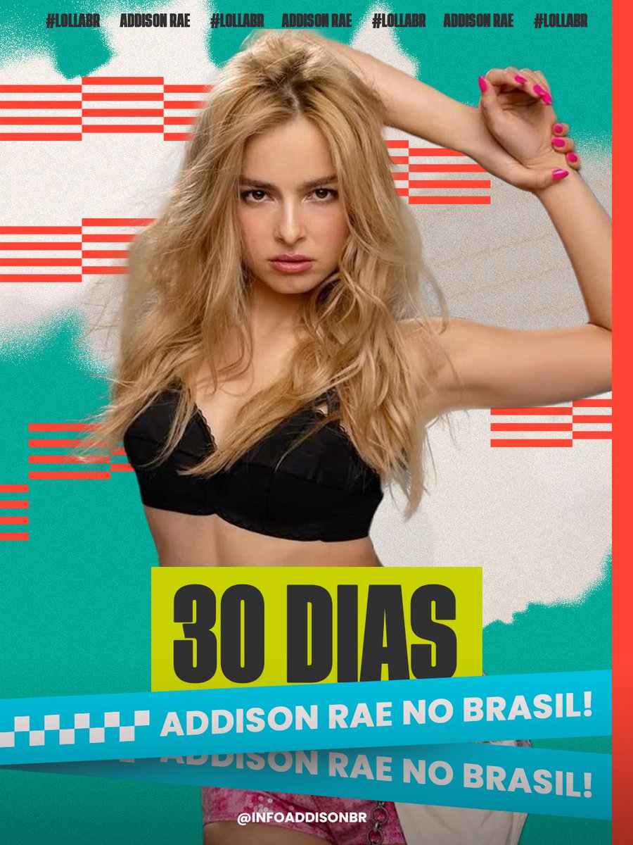 infoaddisonrbr's tweet image. 🚨 ANSIOSOS! Faltam apenas 30 dias para o show de Addison Rae no Lollapalooza Brasil! 🇧🇷