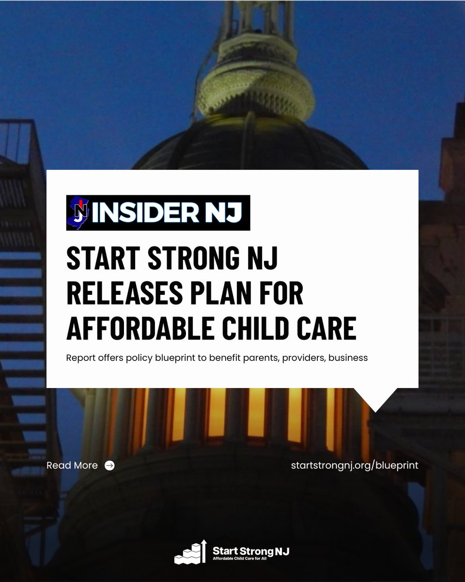 StartStrongNJ's tweet image. ICYMI: Yesterday, Start Strong NJ released a plan to make affordable, high-quality child care available to every family in the state that needs it.

Read more via @insider__nj: insidernj.com/press-release/…