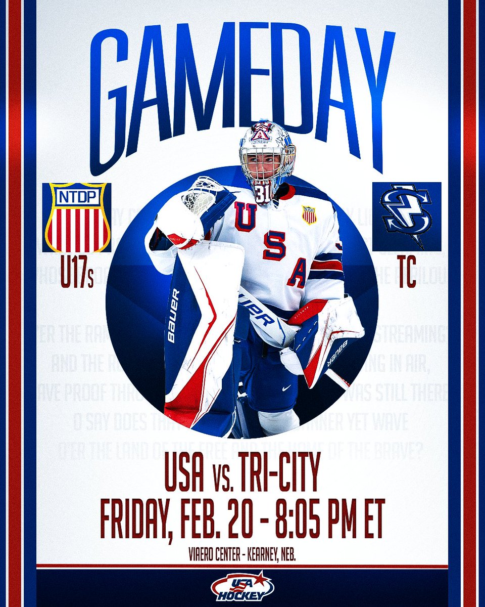 USAHockeyNTDP's tweet photo. Nebraska Jim π€
π Tri-City Storm
β° 8:05 p.m. ET
π Viaero Center
πΊ @FloHockey
π https://t.co/yUweNFo7rw
#USAvsTC https://t.co/tDb6FF9T0S