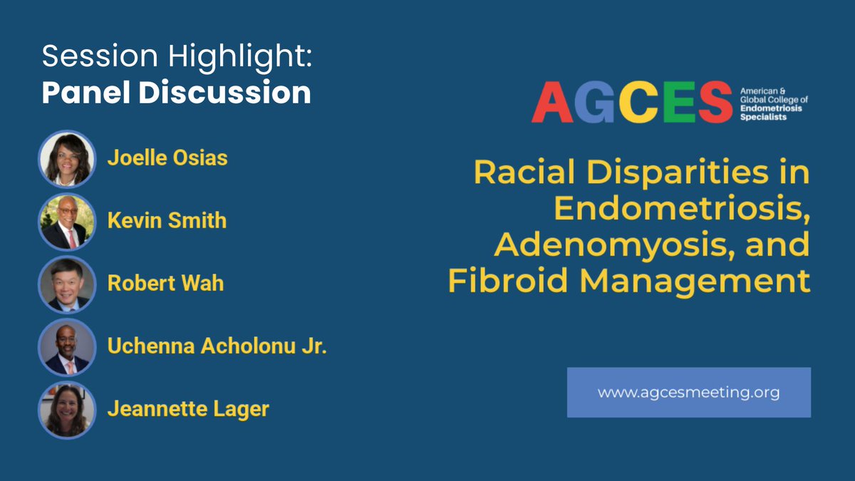 AGCEScongress's tweet photo. #AGCES2026 Session Highlight

Join leading experts for a roundtable on racial disparities in endometriosis, adenomyosis, and fibroid management, and the path toward more equitable patient care.

🔗 https://t.co/1Lpn2sq0Qo
📌 Early bird rates available until March 2 https://t.co/CdLMjOccEk