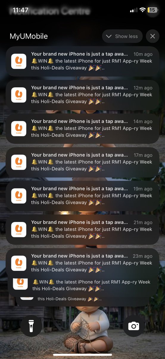 FT_Empty's tweet photo. Hey @umobile sumpah annoying gila notification mcm ni. Hantar sekali je dahlahhh https://t.co/i9BVWQOYSg
