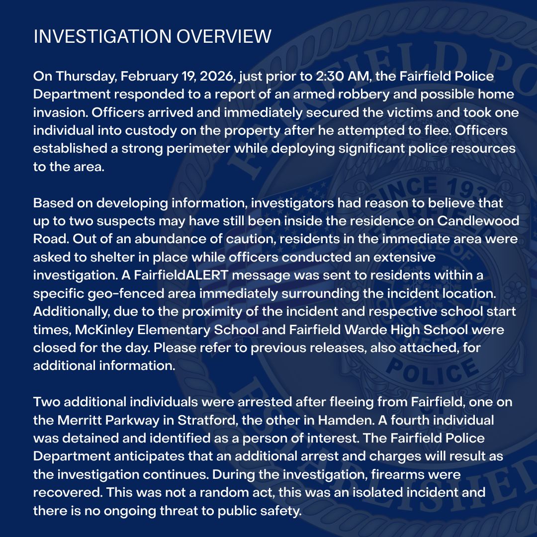 Fairfield Police, CT tweet media