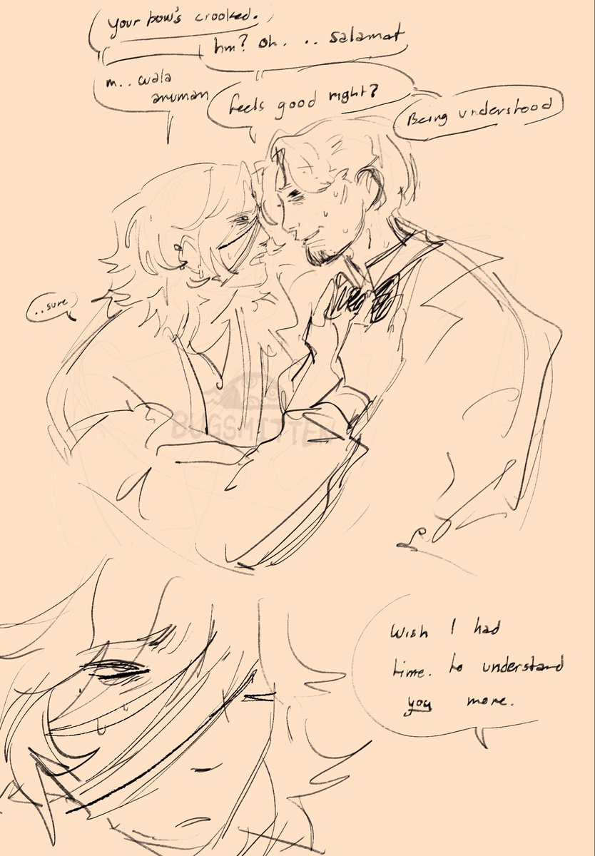 im being so brave. morbidsuke thread

for OG morbidsuke my idea was my NINAH au Daisuke ( Sunface, hes a visitor) and Morbid bond over being able to speak tagalog. In my head thats pretty significant because i like to think theyre both feeling super isolated