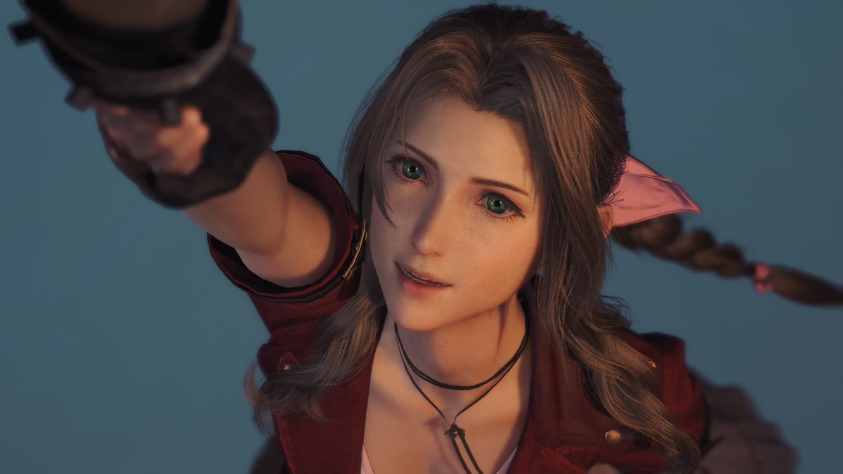 クラウドが来てくれてとっても嬉しそうなエアリス😊