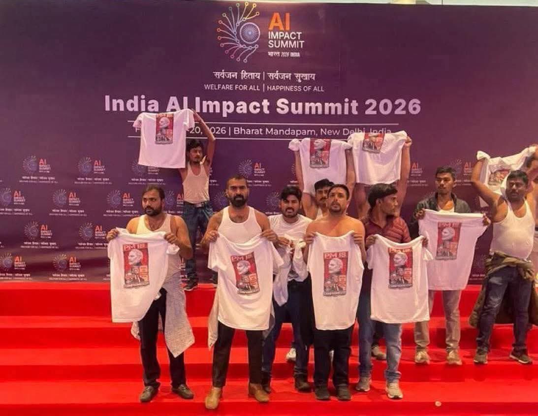 Dikshithbjp's tweet photo. AI Summit building the future. Congress still protesting with half-baked ideas and half-worn clothes.”
#shame_on_congress #AISummit https://t.co/5MfKcTTPP9