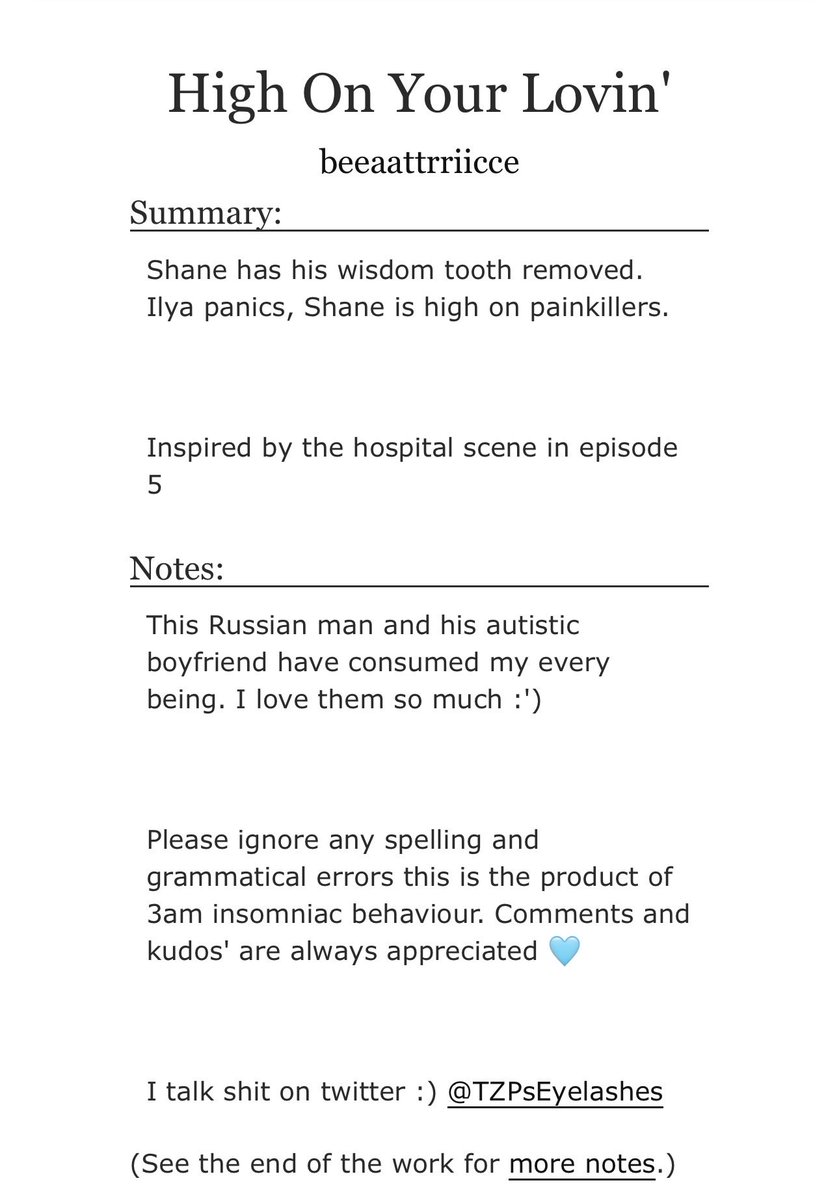 More soon once I get over this writers block but here’s my first 2 🥺 

archiveofourown.org/works/75962316…

archiveofourown.org/works/7623121